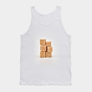 Closeup of brown sugar cubes on white Tank Top